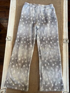 Justice Gray Fleece Pajama Lounge Pants with White Spot Print